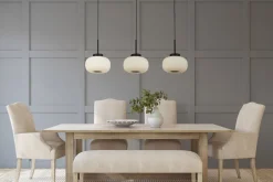 Hängelampen|Esszimmer Lampen*Searchlight Längliche Hängelampe 3-flammig B: 104 cm Glas Metall E27