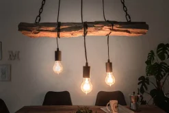 Hängelampen|Bürolampen*Invicta Interior Längliche Hängelampe Holz Natur L:73 cm E27 gemütlich