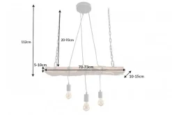 Hängelampen|Bürolampen*Invicta Interior Längliche Hängelampe Holz Natur L:73 cm E27 gemütlich