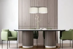 Belis Längliche Hängeleuchte 2-flammig Stoff Schwarz Ecru E27< Hängelampen|Bürolampen