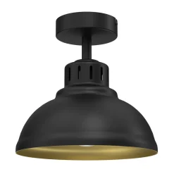 Deckenleuchten|Badezimmer Lampe*Luminex Loft Deckenlampe Metall Schwarz Gold H:23 cm dekorativ