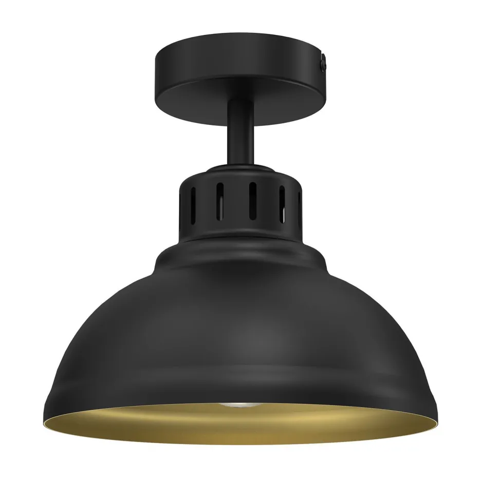 Deckenleuchten|Badezimmer Lampe*Luminex Loft Deckenlampe Metall Schwarz Gold H:23 cm dekorativ