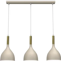 Hängelampen|Bürolampen*Luminex Loft Hängelampe Metall Beige Gold L:72 cm E27 stilvoll