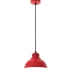 Metall Lampen|Schlafzimmer Lampen*Luminex Loft Hängelampe Rot Weiß Metall Ø21 cm E27 akzentuiert