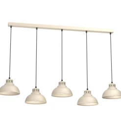 Metall Lampen|Esszimmer Lampen*Luminex Loft Pendelleuchte Beige Metall 125 cm XXL akzentuiert