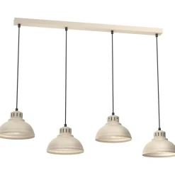 Luminex Loft Pendelleuchte Beige Metall 4-flmg E27 akzentuiert< Metall Lampen|Esszimmer Lampen