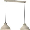 Hängelampen|Bürolampen*Luminex Loft Pendelleuchte Beige Metall 65 cm E27 akzentuiert