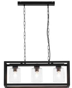 Glaslampen|Wohnzimmerlampen*Jupiter Loft Pendelleuchte Metall Glas 3-flammig stilvoll