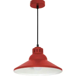 Hängelampen|Bürolampen*Luminex Loft Pendelleuchte Metall Rot Weiß Ø30 cm E27 dekorativ