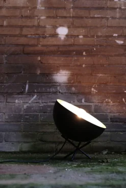 Tischlampen|Schlafzimmer Lampen*Masterlight Loft Tischlampe Grau Metall Silber Ø40cm LARINO