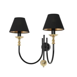 ALDEX Loft Wandlampe blendarm Stoff Schirm E14 B:48 cm Schwarz< Wandleuchten|Schlafzimmer Lampen