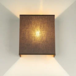 Duolla Loft Wandleuchte Stoff Schirm Taupe Loft Design E27< Wandleuchten|Flurlampen