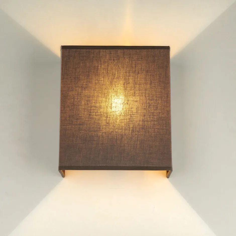 Duolla Loft Wandleuchte Stoff Schirm Taupe Loft Design E27< Wandleuchten|Flurlampen