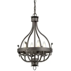 Rustikale Lampen|Designerlampen*Elstead Lüster CAMELOT 10 Graphit Ø34cm kürzbar Lampe