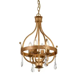 Elstead Lüster CAMELOT 10 in Gold Ø34cm kürzbar Lampe< Rustikale Lampen|Designerlampen