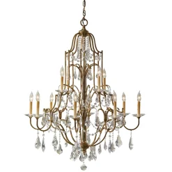 Elstead Lüster CANDELA 14 Bronze Antik Ø93cm 12xE14 Barock< Designerlampen|Kristalllampen