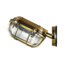 Lido Maritime Außenleuchte Messing geriffeltes Glas IP64 E27< Außenwandleuchten|Rustikale Lampen