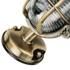 Lido Maritime Außenleuchte Messing geriffeltes Glas IP64 E27< Außenwandleuchten|Rustikale Lampen