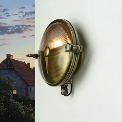 Lido Maritime Außenleuchte Rund Ø18cm aus Messing IP64< Außenwandleuchten|Rustikale Lampen