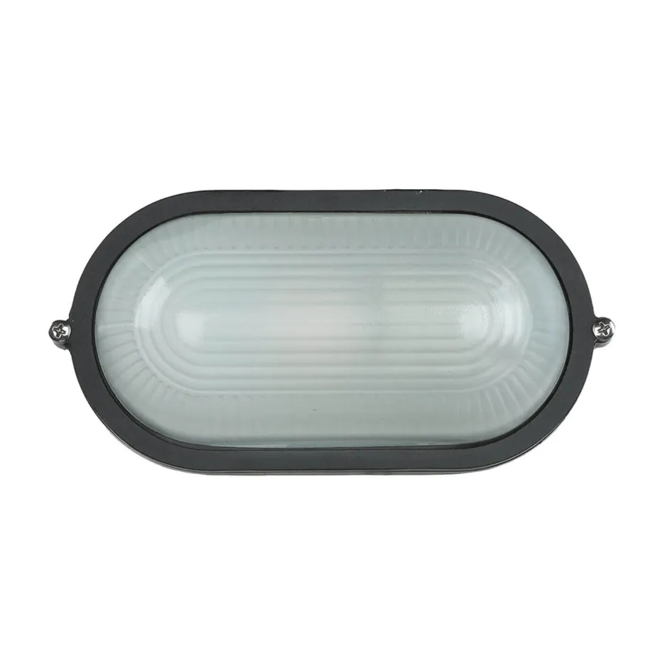 Rustikale Lampen|Maritime Lampen*Lido Maritime Außenwandleuchte IP44 B:21cm Schwarz Weiß E27