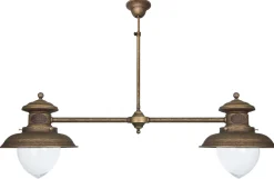 Glaslampen|Metall Lampen*Giovanni Battista Maritime Deckenleuchte aus Messing in Antik Bronze