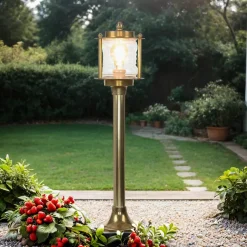 Rustikale Lampen|Messinglampen*Lido Maritime Gartenleuchte Messing rostfrei H:89cm