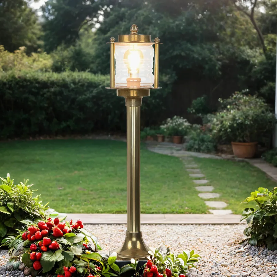 Rustikale Lampen|Messinglampen*Lido Maritime Gartenleuchte Messing rostfrei H:89cm
