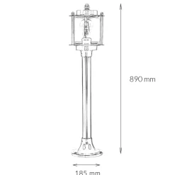Rustikale Lampen|Messinglampen*Lido Maritime Gartenleuchte Messing rostfrei H:89cm