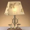Laura Suardi Maritime Tischlampe Messing Papier nautisch edel< Nachttischlampen|Metall Lampen