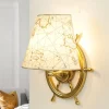 Wandleuchten|Lampen Aus Aller Welt*Laura Suardi Maritime Wand Lampe Messing Steuerrad VELIERO