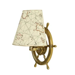 Wandleuchten|Lampen Aus Aller Welt*Laura Suardi Maritime Wand Lampe Messing Steuerrad VELIERO