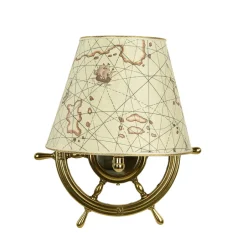 Wandleuchten|Lampen Aus Aller Welt*Laura Suardi Maritime Wand Lampe Messing Steuerrad VELIERO