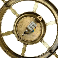 Wandleuchten|Lampen Aus Aller Welt*Laura Suardi Maritime Wand Lampe Messing Steuerrad VELIERO