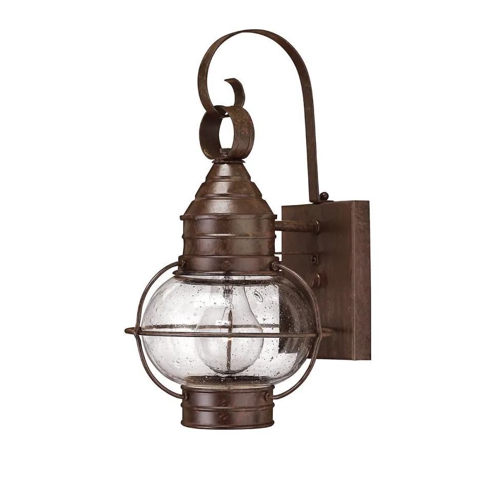 Elstead Maritime Wandlaterne Messing Regenglas rostfrei< Messinglampen|Led Außenleuchten