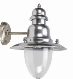Lido Maritime Wandleuchte außen IP43 in Nickel matt E27< Außenleuchten Antik|Außenwandleuchten
