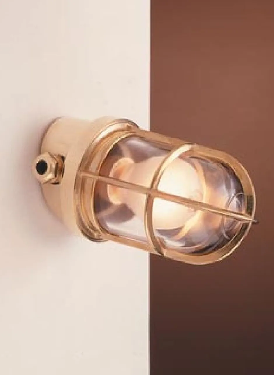 Außenleuchten Antik|Außenwandleuchten*Laura Suardi Maritime Wandleuchte CARDO Messing IP44 Außen