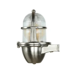 Außenwandleuchten|Rustikale Lampen*Lido Massive Wandleuchte Außen in Nickel Messing Glas