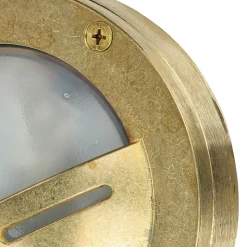 Rustikale Lampen|Metall Lampen*Lido Messing Außenwandleuchte rund IP64 Ø14cm Maritim