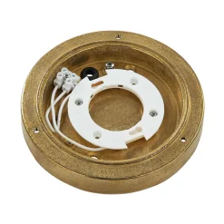 Rustikale Lampen|Metall Lampen*Lido Messing Außenwandleuchte rund IP64 Ø14cm Maritim