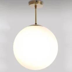 Giovanni Battista Messing Deckenleuchte Glas Kugel Schirm Premium MUSA< Glaslampen|Metall Lampen