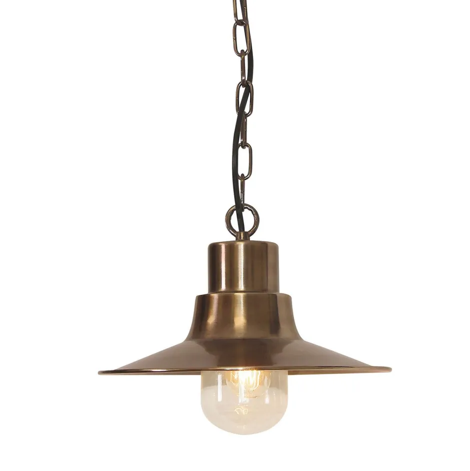 Metall Lampen|Rustikale Lampen*Elstead Messing Hängelampe außen IP44 Maritim Terrasse