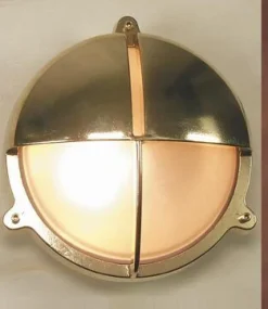 Außenleuchten Antik|Außenwandleuchten*Laura Suardi Messing LED Wandlampe rund IP54 Maritim Außen