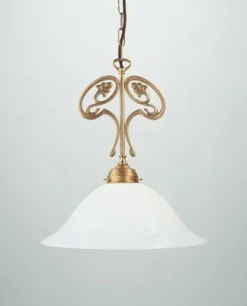 Berliner Messingleuchten Messing Pendelleuchte Glas wohnlich E27 Ø35 cm blendarm< Hängelampen|Bürolampen