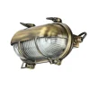 Rustikale Lampen|Metall Lampen*Lido Messing Schiffsleuchte oval IP64 Maritim Riffelglas