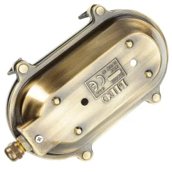 Rustikale Lampen|Metall Lampen*Lido Messing Schiffsleuchte oval IP64 Maritim Riffelglas