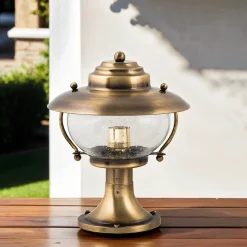 Lido Messing Sockelleuchte H:28cm Maritim Weg Garten< Außenleuchten Antik|Rustikale Lampen