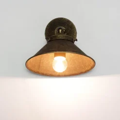 Wandleuchten|Esszimmer Lampen*Giovanni Battista Messing Wandlampe in Bronze antik verstellbar