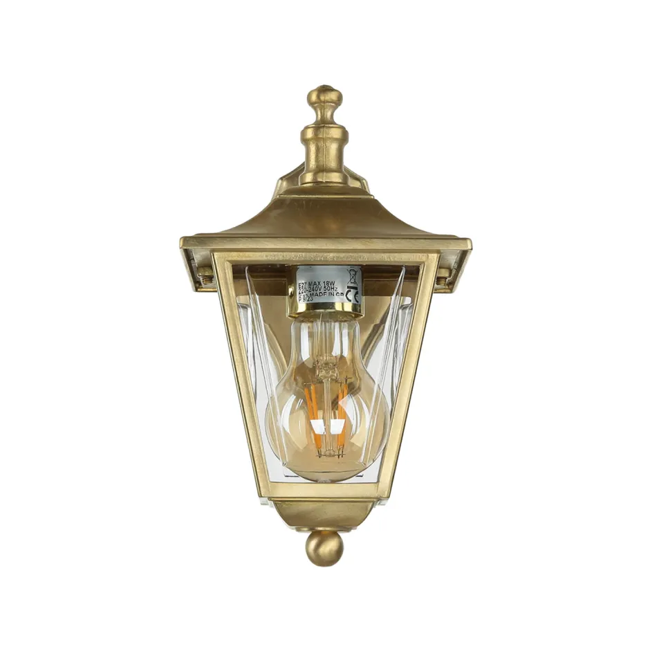 Lido Messing Wandlampe IP43 Rustikal Terrasse LEROS< Außenwandleuchten|Rustikale Lampen