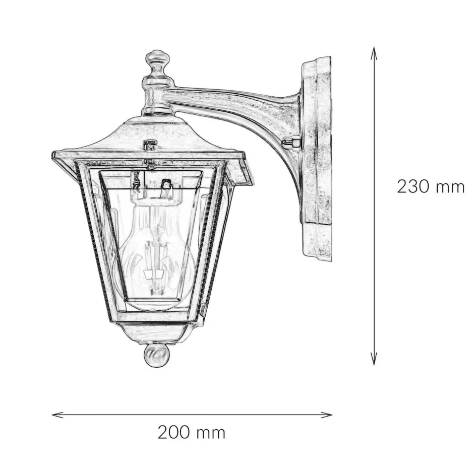 Lido Messing Wandlampe IP43 Rustikal Terrasse LEROS< Außenwandleuchten|Rustikale Lampen