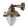 Außenwandleuchten|Rustikale Lampen*Lido Messing Wandleuchte Glas Schirm Maritim außen